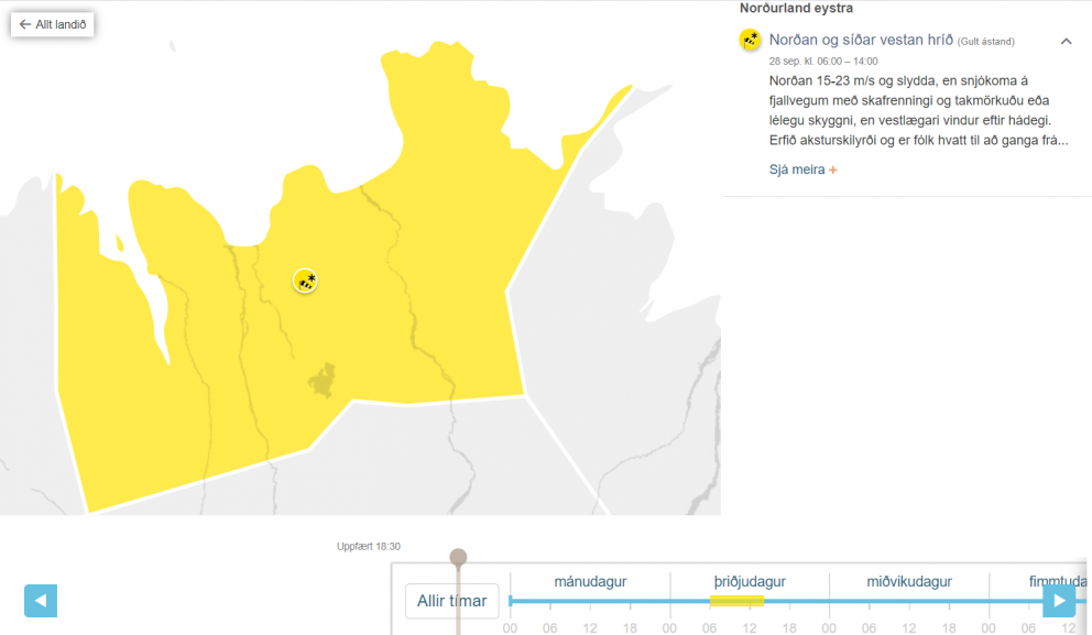 Slæm veðurspá - ekkert ferðaveður