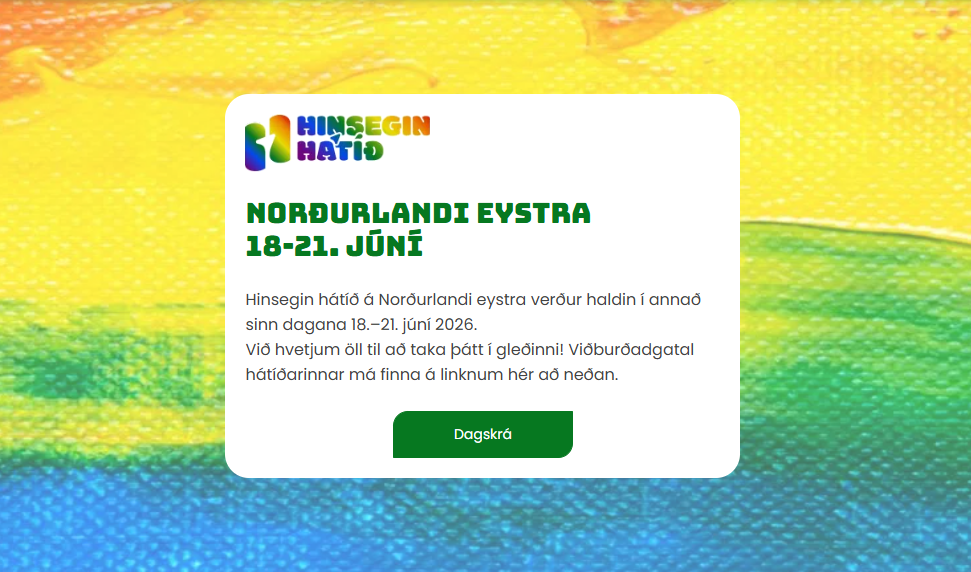 Hinsegin hátíð - dagskrá