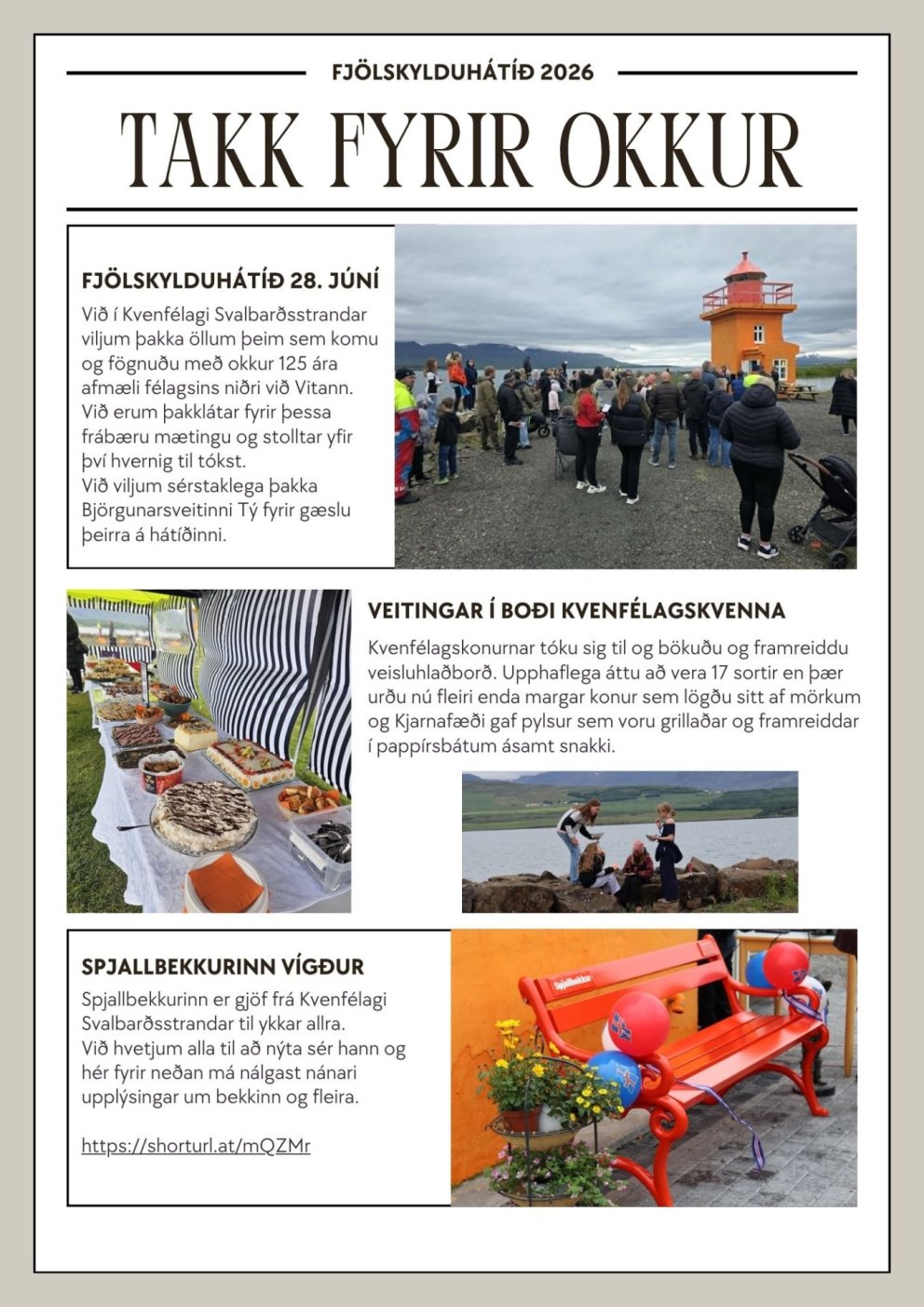 Kveðja frá Kvenfélagi Svalbarðsstrandar