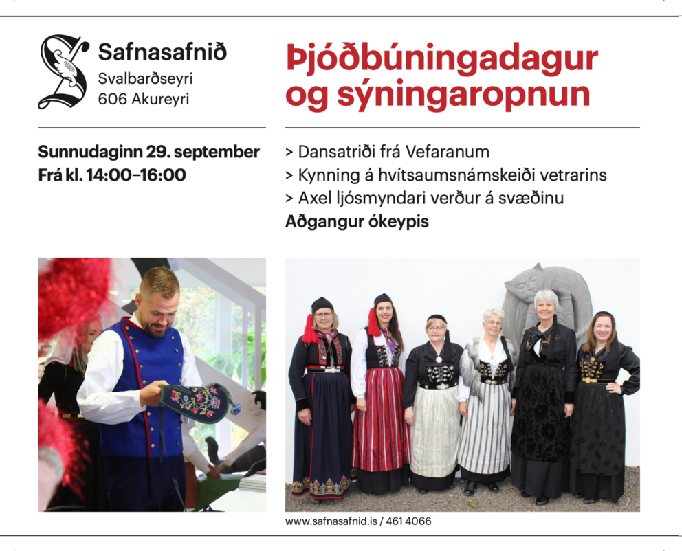 Þjóðbúningadagur Safnasafnsins 29. september 14:00 - 16:00