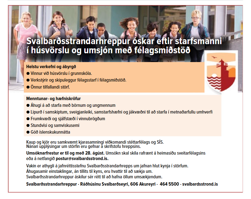 Starfsmaður í húsvörslu og umsjón með félagsmiðstöð
