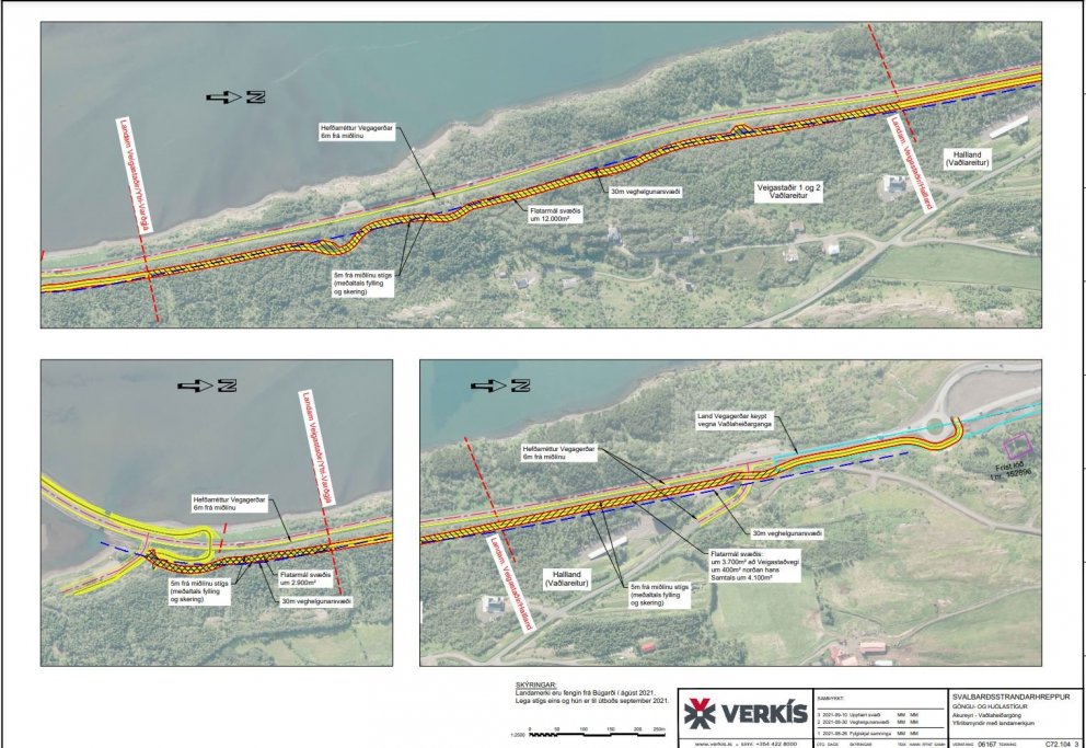 Göngu- og hjólreiðarstígur í Vaðlareit