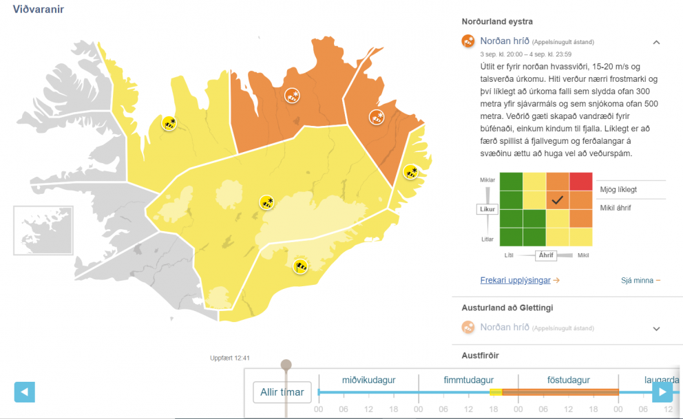 Appelsínugul viðvörun – minnum á að festa lausamuni og huga að niðurföllum