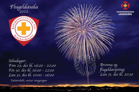 Flugeldasala, brenna og flugeldasýning 2022.