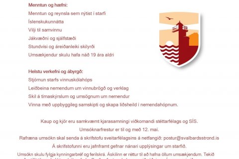 Starf flokkstjóra í vinnuskóla 2023 laust til umsóknar