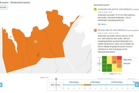 Spá: Stormur eða rok með ofankomu í nótt frá 23:00-07:00