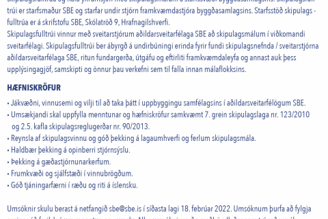 Atvinnu auglýsing - skipulagsfulltrúi