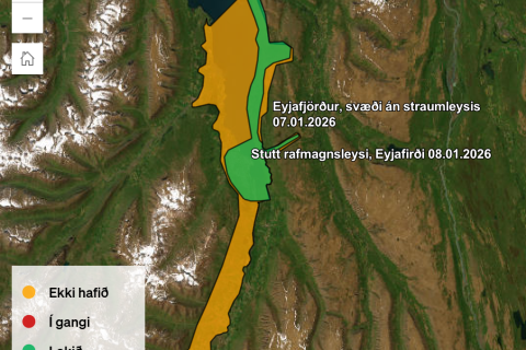 Uppfært! Stutt rafmagnsleysi í Eyjafirði fimmtudaginn 8. janúar