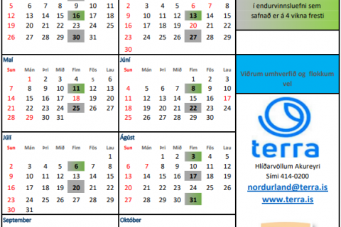 Nýtt sorphirðudagatal og sorphirða 2023
