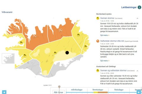 Appelsínugul viðvörun á morgun - fimmtudaginn 7. nóvember